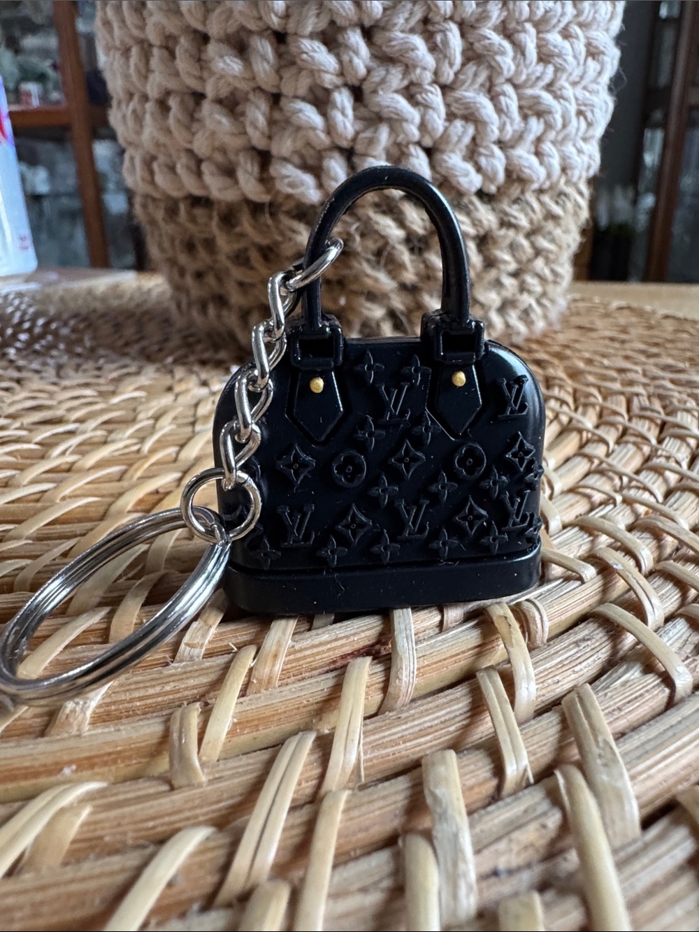 Purse bag charm or key chain with little LV ‘s